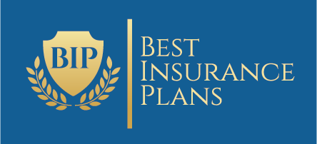 A blue background with the words best insurance plans in gold.