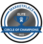 A badge that says marketplace elite circle of champions 2 0 1 9